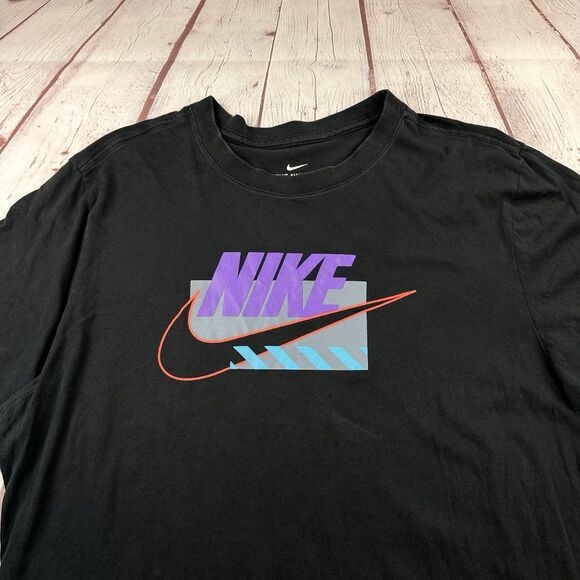 NIKE MENS NSW BRANDMARK WILDCARD TEE Black Size XL DB6173-010 - Picture 1 of 10